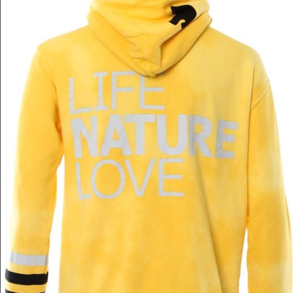 Freecity Clouds & Stripes Yellow Zip Up Hoodie
